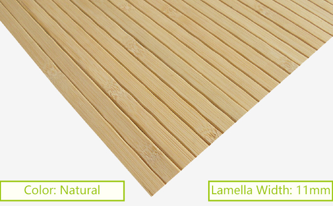 Bamboo Mat Roll Slat Natural Color