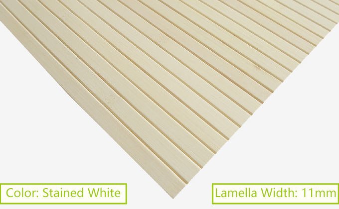 Bamboo Mat Roll Slat White Color