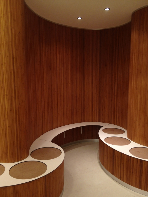 Curved Bamboo Interior Installation