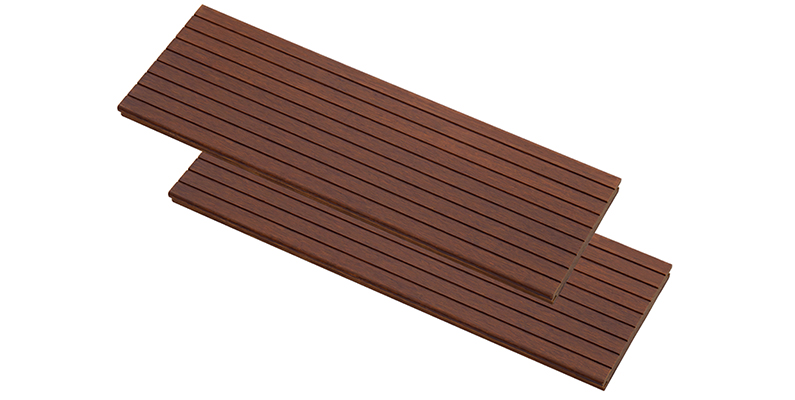 Small Groove Brown Strand Woven Fused Bamboo Decking