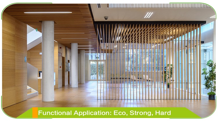 Horizontal Natural Bamboo Plywood Modern Kitchen Countertop Application