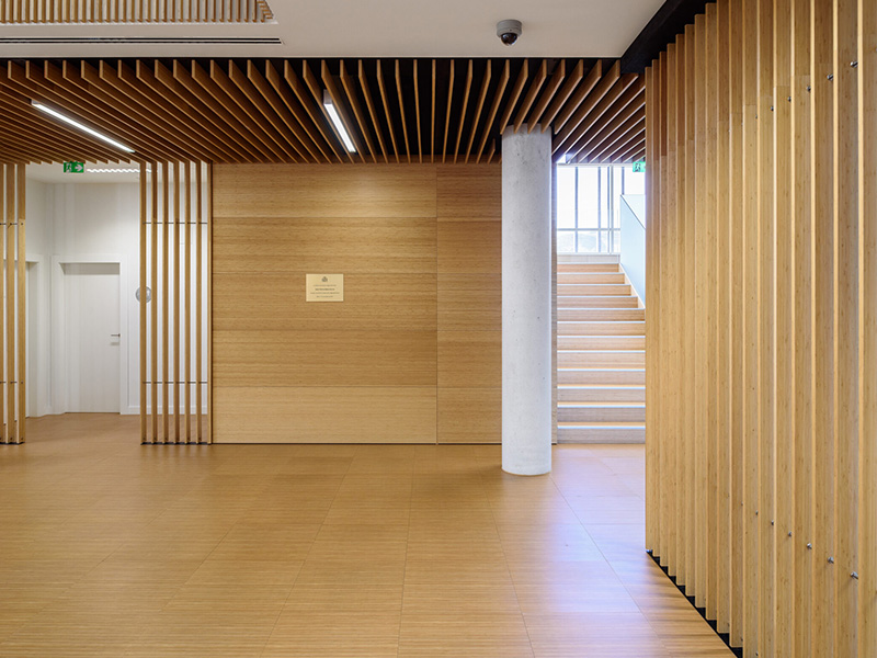 Lobby Interior with Bamboo Wall & Ceiling Panels